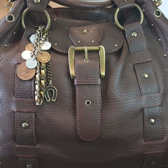 Betsey Johnson Handbags - Betsey Johnson Vintage Good Girl Leather Hobo & Dusty & vintage coin Bag Charm